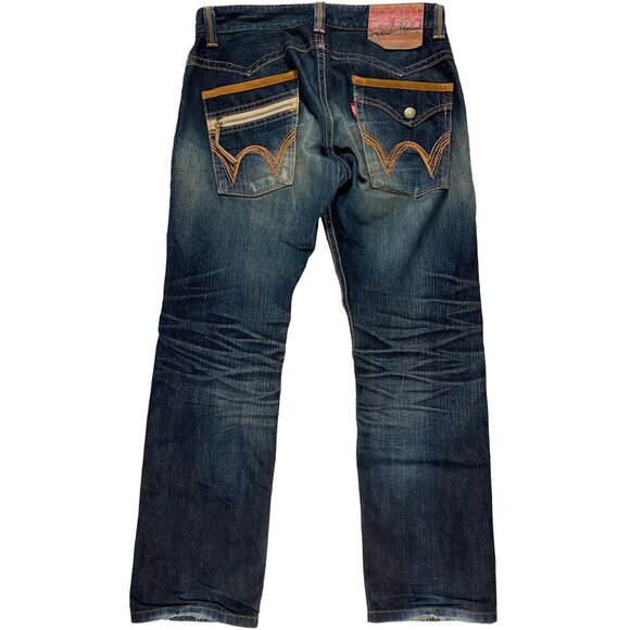 Vintage Edwin Xu Relaxed Fit Distressed Rust Wash Jeans men's size 36x31 - Picture 1 of 12